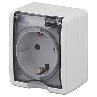 Розетка 2P+E IP54, открытая установка, белый, ЭРА Эксперт /16/, 11-2401-01 Розетка 2P+E IP54, открытая установка, белый, ЭРА Эксперт /16/, 11-2401-01