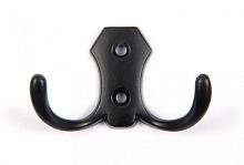 Крючок 2-х рожковый, К203 BL, черный матовый, Boyard*** Крючок 2-х рожковый, К203 BL, черный матовый, Boyard***