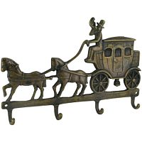 Вешалка "КАРЕТА" 14х20 античная бронза, 4 крючка, 130090 Вешалка "КАРЕТА" 14х20 античная бронза, 4 крючка, 130090