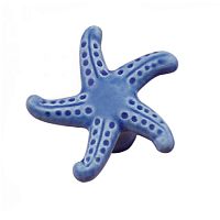 317М1 BRASS Ручка-кнопка звезда керамическая ,цвет: синий,морская коллекция