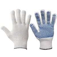 Перчатки х/б белые, 10 класс 6 нитей, с ПВХ "Волна", (Люкс) Перчатки х/б белые, 10 класс 6 нитей, с ПВХ "Волна", (Люкс)