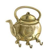 Вешалка "ЧАЙНИК" 9,5х11 латунь полированная, 3 крючка, 00093 Вешалка "ЧАЙНИК" 9,5х11 латунь полированная, 3 крючка, 00093