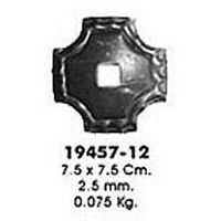 19457-12 Декоратив.элемент Подпятник 7,4х7,4смх2,0мм отв. 12мм 