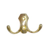 Крючок 2-х рожковый, YG1035 РВ, золото, 3021В /50/ Крючок 2-х рожковый, YG1035 РВ, золото, 3021В /50/