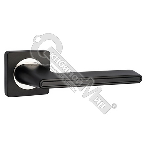 Дверные ручки S-Locked A-180 BL/bl/CP матовый черный круг,120540  (20)
