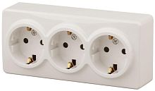 Розетка 3х2P+E Schuko, открытая установка, белый, ЭРА Эксперт, 11-2208-01 Розетка 3х2P+E Schuko, открытая установка, белый, ЭРА Эксперт, 11-2208-01