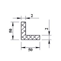 Уголок алюминиевый 50х50х2,0 мм - 2,0 м Уголок алюминиевый 50х50х2,0 мм - 2,0 м