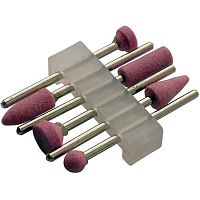 Шарошки-мини по металлу, оксид алюминия d=2,3 мм/3,1 мм (набор 6 шт.), 36924 Шарошки-мини по металлу, оксид алюминия d=2,3 мм/3,1 мм (набор 6 шт.), 36924