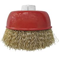 Корщетка-чашка 75 мм, стальная латунированная волнистая проволока, гайка М14, FIT, 39267 Корщетка-чашка 75 мм, стальная латунированная волнистая проволока, гайка М14, FIT, 39267