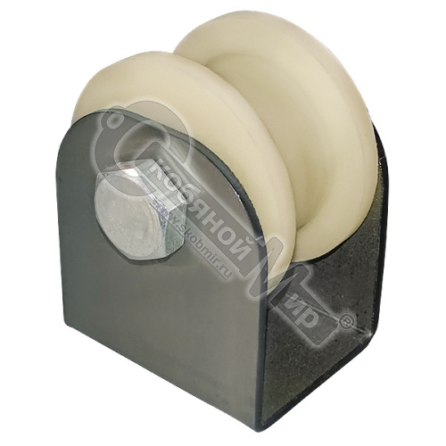 Ролик капролон d=50 мм под трубу профильную 20х20 мм на платформе,  К2528