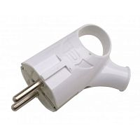 Вилка угловая с ушком 16A с заземлением, белая, GRV-P-16-CE-GW-IP20 Вилка угловая с ушком 16A с заземлением, белая, GRV-P-16-CE-GW-IP20