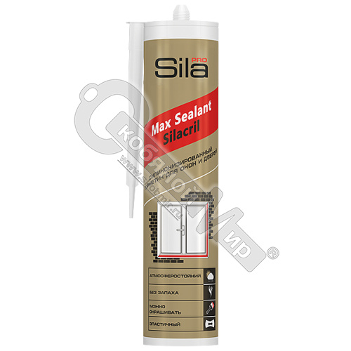 Герметик силиконизированный белый 290 мл, для окон и дверей, SILA PRO Max Sealant Silacril