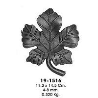 Лист кованый виноградный 145х113х4 мм 19-1516/19-1716 Лист кованый виноградный 145х113х4 мм 19-1516/19-1716