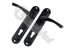 Ручка на планке РДП 2-023-85Ц черный муар, цилиндр /15/ Ручка на планке РДП 2-023-85Ц черный муар, цилиндр /15/