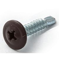 Саморез с прессшайбой, сверло RAL8017 4,2х32 темно-коричневый /500/ Саморез с прессшайбой, сверло RAL8017 4,2х32 темно-коричневый /500/