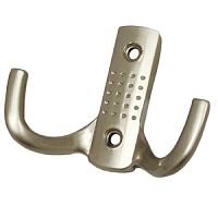 Крючок 2-х рожковый, К204 SN, матовый никель (с перфорацией), Boyard Крючок 2-х рожковый, К204 SN, матовый никель (с перфорацией), Boyard