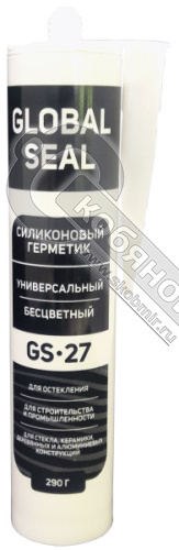 Герметик силиконовый универсальный бесцветный, 290 гр, GS27, (24шт/кор)