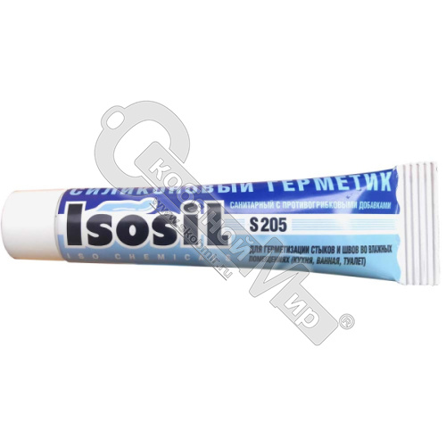 Герметик силиконовый санитарный белый, 40 мл, Isosil S205, (40шт/кор)