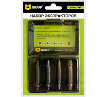 Экстракторы для шурупов (набор 4 шт.), GRAFF Standart , 14401 Экстракторы для шурупов (набор 4 шт.), GRAFF Standart , 14401