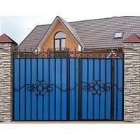 Ворота МП прямые со встроенной калиткой Ворота МП прямые со встроенной калиткой