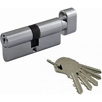 Цилиндровый механизм ЛУВ (кл-заверт.) 70мм хром 5337 Цилиндровый механизм ЛУВ (кл-заверт.) 70мм хром 5337