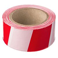 Лента сигнальная для ограждений 70 мм х 100 м, красно-белая, неклейкая,  11853 Лента сигнальная для ограждений 70 мм х 100 м, красно-белая, неклейкая,  11853