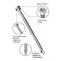 Саморез нержавеющий, потай 5х80 для террас А2 Torx25 INFIX /10/ Саморез нержавеющий, потай 5х80 для террас А2 Torx25 INFIX /10/