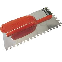 Гладилка зубчатая 8х8 мм, 280х130 мм, нержавеющая сталь, пластиковая ручка, FIT, 05168*** Гладилка зубчатая 8х8 мм, 280х130 мм, нержавеющая сталь, пластиковая ручка, FIT, 05168***