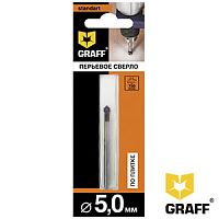 Сверло по стеклу и керамике 5x65 мм, GRAFF, 800562 Сверло по стеклу и керамике 5x65 мм, GRAFF, 800562