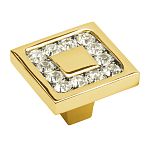 Ручка кнопка латунь с кристаллами Swarovski глянцевое золото, 0771-003-2 Ручка кнопка латунь с кристаллами Swarovski глянцевое золото, 0771-003-2