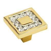 Ручка кнопка латунь с кристаллами Swarovski глянцевое золото, 0771-003-2 Ручка кнопка латунь с кристаллами Swarovski глянцевое золото, 0771-003-2