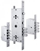 Корпус замка врез.двухцил. 256w/d с девиаторами,тягами и броней в комплекте (никель)*** Корпус замка врез.двухцил. 256w/d с девиаторами,тягами и броней в комплекте (никель)***