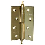 Петля л.сталь с фигур.шишк.100х70х2,5 РВ (1ВВ) полирован.латунь Петля л.сталь с фигур.шишк.100х70х2,5 РВ (1ВВ) полирован.латунь