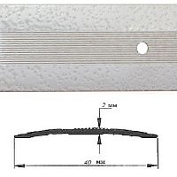 Порог АЛ-125-С 1,8м    антик белый средний  , Стык алюминевый , 40 мм