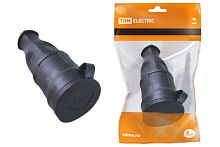 Розетка переносная с заглушкой каучук 2Р+РЕ 16А 250В IP44 TDM(24) Розетка переносная с заглушкой каучук 2Р+РЕ 16А 250В IP44 TDM(24)