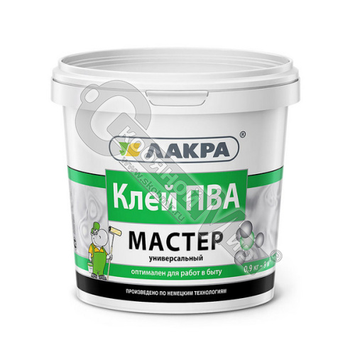 Клей ПВА "Строитель" универсальный, ЛАКРА (0,9 кг)