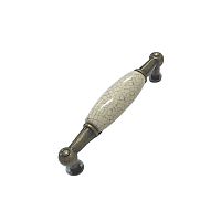 Ручка-скоба 96 мм, античная бронза+фарфор/под мрамор на ножке, 50571*** Ручка-скоба 96 мм, античная бронза+фарфор/под мрамор на ножке, 50571***