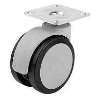 Опора колесная поворотная с площадкой, d=70 мм, с металл. арматурой, усил.пластик, серый /100/, 557 Опора колесная поворотная с площадкой, d=70 мм, с металл. арматурой, усил.пластик, серый /100/, 557