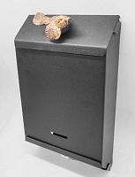 Ящик почтовый "Воробей патина золото" черный матовый муар RAL 9005 Ящик почтовый "Воробей патина золото" черный матовый муар RAL 9005