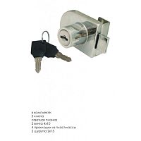 Замок витринный для одного стекла № 806, пласт. ключ 2 шт., хром, 0147 Замок витринный для одного стекла № 806, пласт. ключ 2 шт., хром, 0147