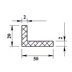 Уголок алюминиевый 50х20х2,0 мм - 2,0 м Уголок алюминиевый 50х20х2,0 мм - 2,0 м