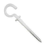 Металлический крюк, полукольцо с шайбой (упором) KEW RH 5,0х85, белая эмаль Металлический крюк, полукольцо с шайбой (упором) KEW RH 5,0х85, белая эмаль