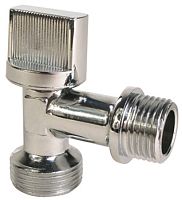 Кран шаровой угловой для сантех приборов 1/2"х3/4", наружная-наружная, AQualink, 01331 Кран шаровой угловой для сантех приборов 1/2"х3/4", наружная-наружная, AQualink, 01331