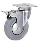 Колесо промыш. поворотное с площадкой и тормозом, 75х21 мм SCgb93m/SCgb075, сер. резина, г/п 60 кг Колесо промыш. поворотное с площадкой и тормозом, 75х21 мм SCgb93m/SCgb075, сер. резина, г/п 60 кг