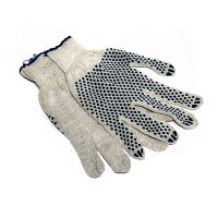 Перчатки х/б черные/серые, 3 нити, с ПВХ "Протектор", (Эконом)  Перчатки х/б черные/серые, 3 нити, с ПВХ "Протектор", (Эконом)