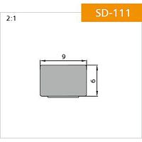Уплотнитель SD-111 9х6 мм, черный, 100 м (6 шт./уп.), NEW Уплотнитель SD-111 9х6 мм, черный, 100 м (6 шт./уп.), NEW