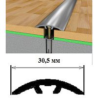 Порог АЛ-605 1,8м алюм. б/уп., Стык алюм. со скрытым крелением, 30,5 мм Порог АЛ-605 1,8м алюм. б/уп., Стык алюм. со скрытым крелением, 30,5 мм