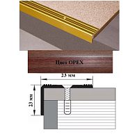 Порог АЛ-169-С 0,9м ОРЕХ ,Угол алюминевый, 23X23 мм Порог АЛ-169-С 0,9м ОРЕХ ,Угол алюминевый, 23X23 мм