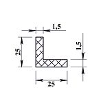 Уголок алюминиевый 25х25х1,5 мм - 2,0 м Уголок алюминиевый 25х25х1,5 мм - 2,0 м