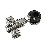 Петля накладная мини + крышка круглая  хром, ответная планка с евровинтом, H=0, FS, 17325/1720*** Петля накладная мини + крышка круглая  хром, ответная планка с евровинтом, H=0, FS, 17325/1720***